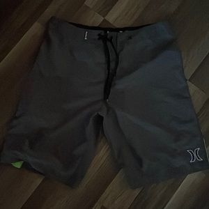 Men’s gray with green Hurley board shorts